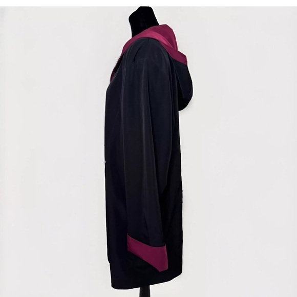 Womens Jacket XL Misty Harbor Original Black Red Hood Lightweight Plus Size EUC - Picture 4 of 9